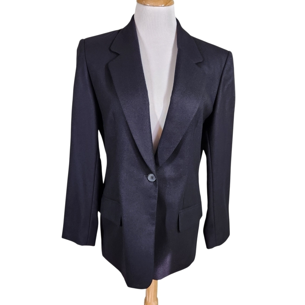 Vintage Pendleton Black 100% Virgin Wool Blazer Jacket, Sz 10